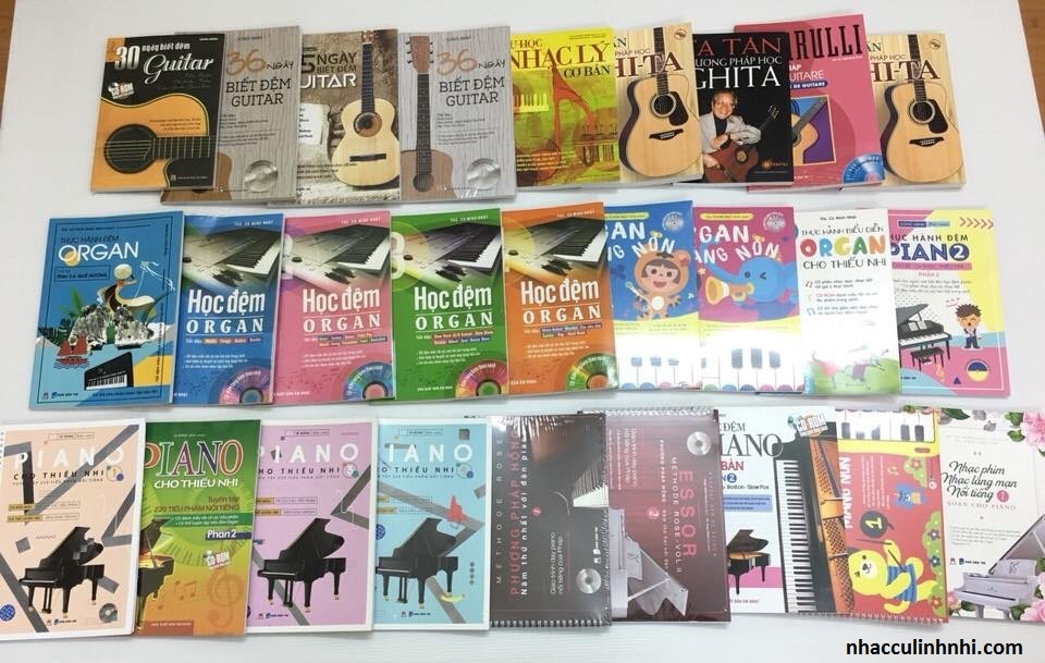 sách học piano, sách guitar, sách organ, sách nhạc lý... giá rẻ