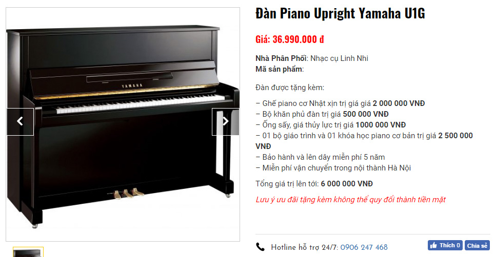 Ưu đãi lớn khi mua piano cơ tại Nhạc cụ Linh Nhi